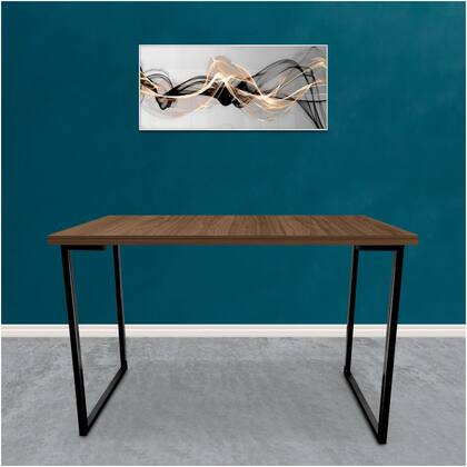 Imagem de Mesa para Escritório Escrivaninha Nova York Estilo Industrial Mdf 120cm Preta e Villandry