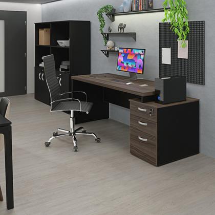 Imagem de Mesa Para Escritório Pedestal 3 Gav. 1700x700 Tpo 30mm NetMobil