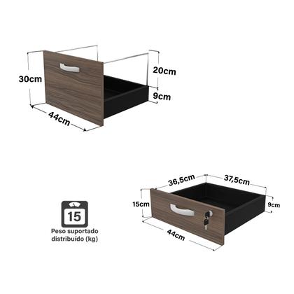 Imagem de Mesa Para Escritório Pedestal 3 Gav. 1700x700 Tpo 30mm NetMobil