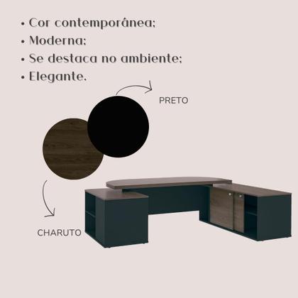 Imagem de Mesa para Escritório Presidente Tamburato 258.2 cm com 4 Gavetas e 2 Portas