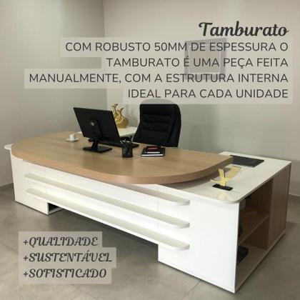 Imagem de Mesa para Escritório Presidente Tamburato 258.2 cm com 4 Gavetas e 2 Portas