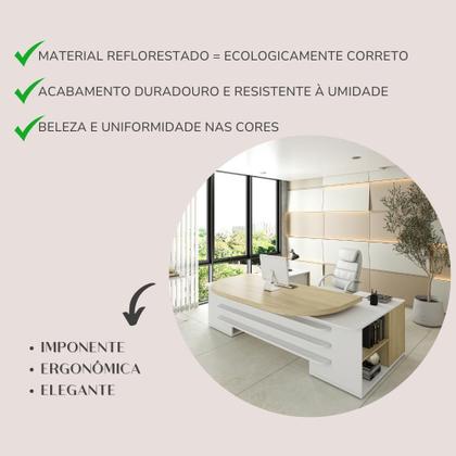 Imagem de Mesa para Escritório Presidente Tamburato 258.2 cm com 4 Gavetas e 2 Portas