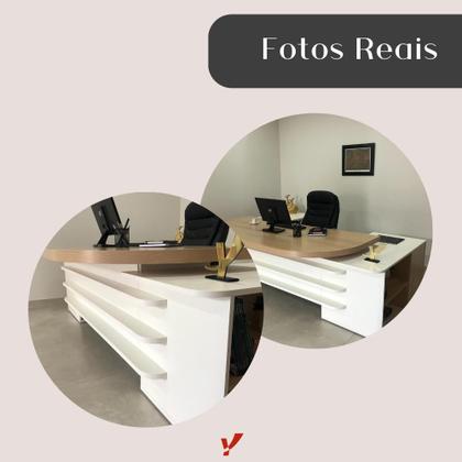 Imagem de Mesa para Escritório Presidente Tamburato 258.2 cm com 4 Gavetas e 2 Portas