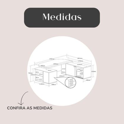 Imagem de Mesa para Escritório Presidente Tamburato 258.2 cm com 4 Gavetas e 2 Portas