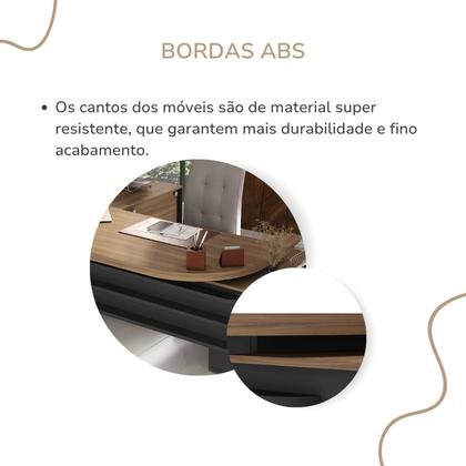 Imagem de Mesa para Escritório Presidente Tamburato 2600cm com 4 Gavetas e 2 Portas e Design em U