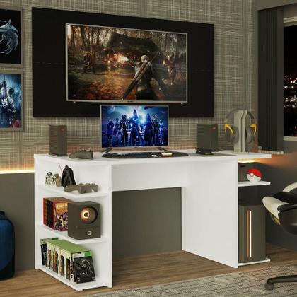 Imagem de Mesa Para Gamer e Painel Para Até 50 - Branco