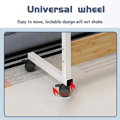 Imagem de Mesa Para Notebook Computador Com Rodinhas Altura Ajustavel Multifuncional Jantar Cama Sala Home Office