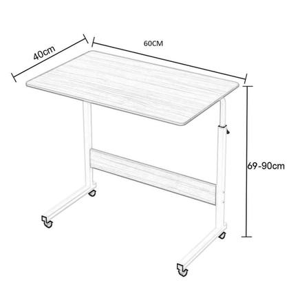 Imagem de Mesa Para Notebook Computador Com Rodinhas Altura Ajustavel Multifuncional Jantar Cama Sala Home Office