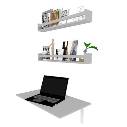 Imagem de Mesa para Notebook Dobrável KitCubos Cinza Cristal 80 cm