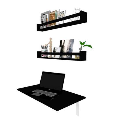 Mesa para Notebook Dobrável KitCubos Preta 60 cm - Bramov Imagem de Mesa para Notebook Dobrável KitCubos Preta 60 cm