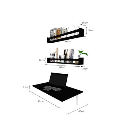 Mesa para Notebook Dobrável KitCubos Preta 60 cm - Bramov Imagem de Mesa para Notebook Dobrável KitCubos Preta 60 cm
