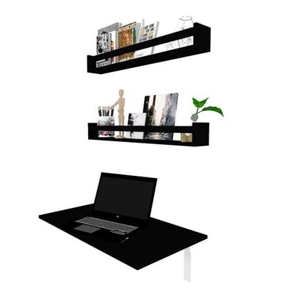 Imagem de Mesa para Notebook Dobrável KitCubos Preta 80 cm