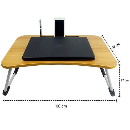 Imagem de Mesa Para Notebook Dobrável Portátil Para Laptop Cama Sofá Café - Natural