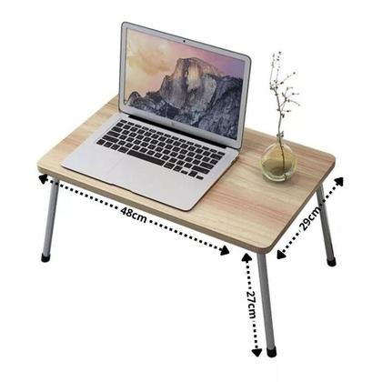 Imagem de Mesa para notebook dobravel suporte multiuso home office cama sofa tablet apoio colo portatil marfim
