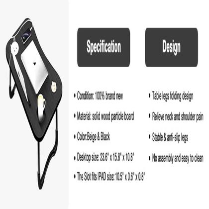 Imagem de Mesa para notebook home office com usb ventilador iluminação cama sofa dobravel portatil verde