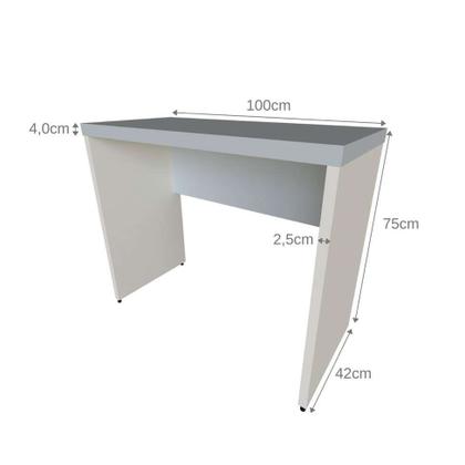 Mesa para Notebook Natus Branca e Cinza 100 cm - Bramov Imagem de Mesa para Notebook Natus Branca e Cinza 100 cm