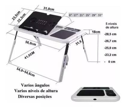 Imagem de Mesa Para Notebook Suporte Com 2 Coolers E Sensor Touch