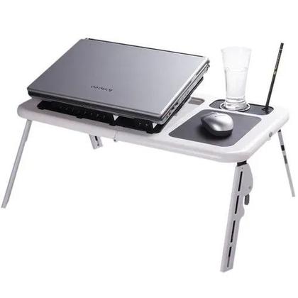Imagem de Mesa para notebook suporte home office cooler base cama sofa copo Tmt