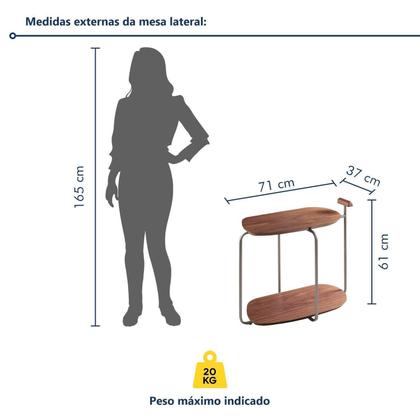 Imagem de Mesa para Sala de Estar Lateral Pilar