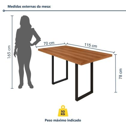 Imagem de Mesa para Sala de Jantar 115cm X 70cm Mariana