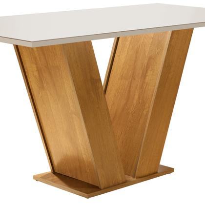 Imagem de Mesa para Sala de Jantar 120cm Tampo em Vidro/MDF Espanha Espresso Móveis