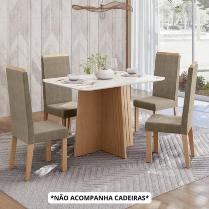 Imagem de Mesa para Sala de Jantar 120cm x 90cm Isa Amarelo/Mel/Off White