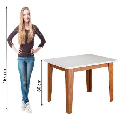 Imagem de Mesa Para Sala De Jantar 1,20m Miami Madeirado/off White Dobuê Madeirado/off White