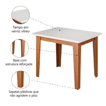 Imagem de Mesa Para Sala De Jantar 1,20m Miami Madeirado/off White Dobuê Madeirado/off White