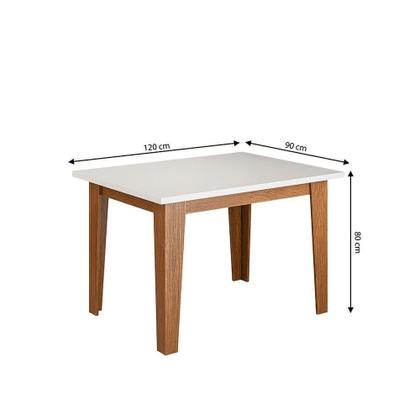 Imagem de Mesa Para Sala De Jantar 1,20m Miami Madeirado/off White Dobuê Madeirado/off White