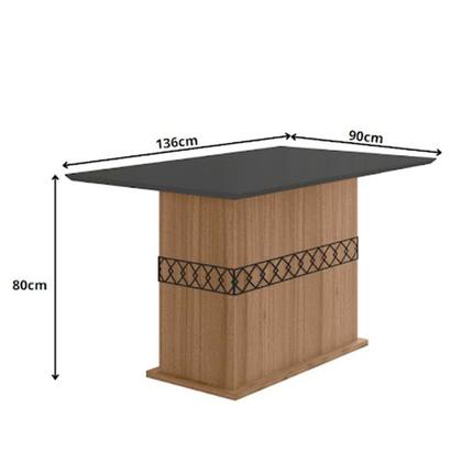 Imagem de Mesa para Sala de Jantar 136cm Retangular Tampo Chanfrado Agata Poliman