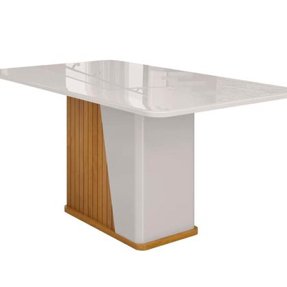 Imagem de Mesa para Sala de Jantar 6 Lugares 1 Porta Harmonia Marrom/Marromle/Off-White