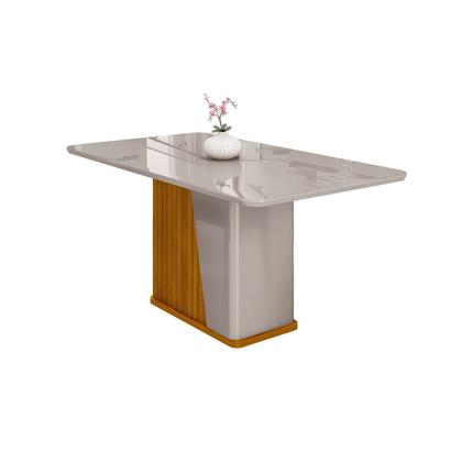 Imagem de Mesa para Sala de Jantar 6 Lugares 1 Porta Harmonia Marrom/Marromle/Off-White