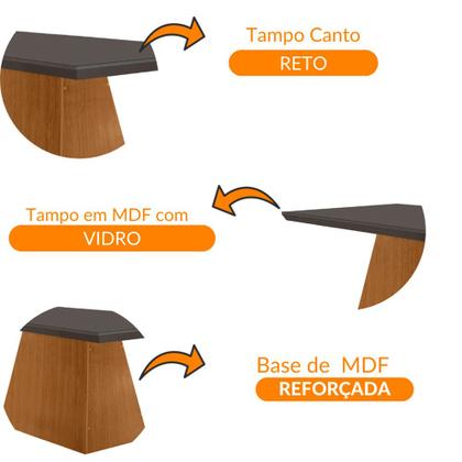 Imagem de Mesa para Sala de Jantar Aida 180cm Em MDF e Vidro