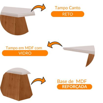 Imagem de Mesa para Sala de Jantar Aida 180cm Em MDF e Vidro