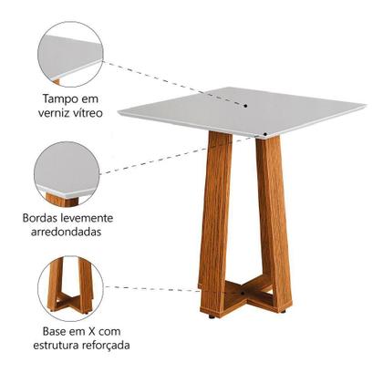 Imagem de Mesa Para Sala De Jantar Athenas Quadrada Madeirado/off White Dobuê Madeirado/off White