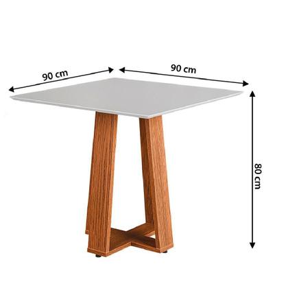 Imagem de Mesa Para Sala De Jantar Athenas Quadrada Madeirado/off White Dobuê Madeirado/off White