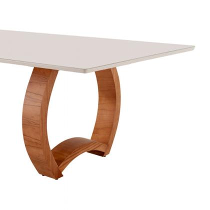 Imagem de Mesa para Sala de Jantar Bali 220cm Madeira com Vidro Moderna Mobília