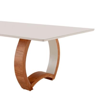 Imagem de Mesa para Sala de Jantar Bali 220cm Madeira com Vidro Moderna Mobília