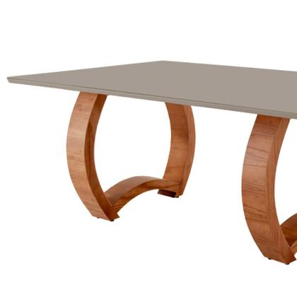 Imagem de Mesa para Sala de Jantar Bali 220cm Madeira com Vidro Moderna Mobília