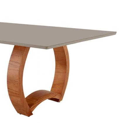 Imagem de Mesa para Sala de Jantar Bali 220cm Madeira com Vidro Moderna Mobília