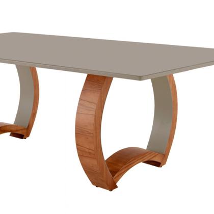 Imagem de Mesa para Sala de Jantar Bali 220cm Madeira com Vidro Moderna Mobília