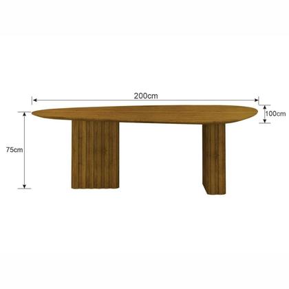 Imagem de Mesa para Sala de Jantar com Tampo Orgânico 75x200x100cm