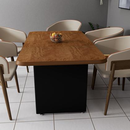 Imagem de Mesa Para Sala De Jantar Cozinha Retangular 6 Lugares Tampo MDF