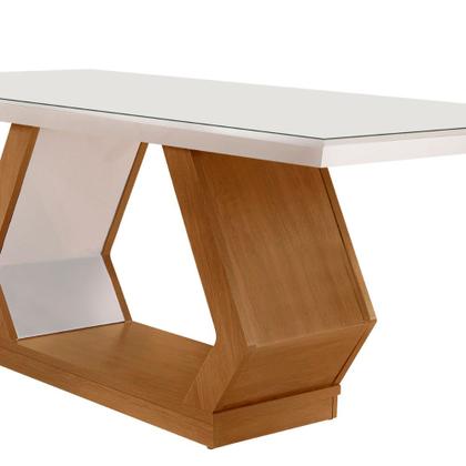 Imagem de Mesa para Sala de Jantar Lara 180cm Em MDF e Vidro