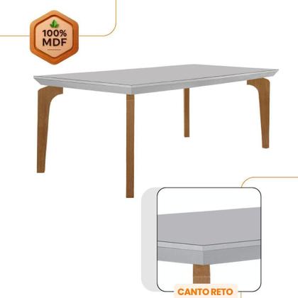 Imagem de Mesa Para Sala De Jantar Liz 180cm Em Mdf E Vidro Off White/ Imbuia/ Off/ Serig. Off