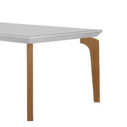 Imagem de Mesa Para Sala De Jantar Liz 180cm Em Mdf E Vidro Off White/ Imbuia/ Off/ Serig. Off