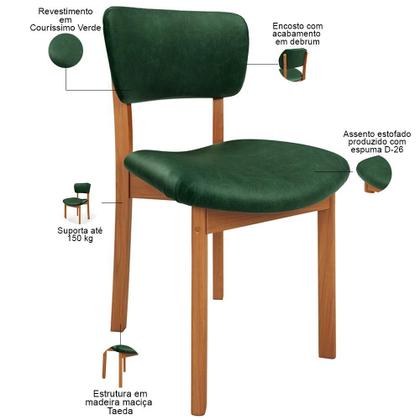 Imagem de Mesa Para Sala de Jantar Ourense com 06 Cadeiras Sala de Jantar Dara L02 material sintético Verde Musgo - Lyam Decor