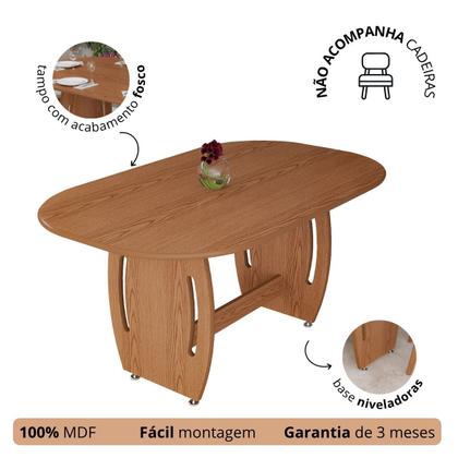 Imagem de Mesa Para Sala De Jantar Oval Para 6 Lugares Design Moderno E Sofisticado