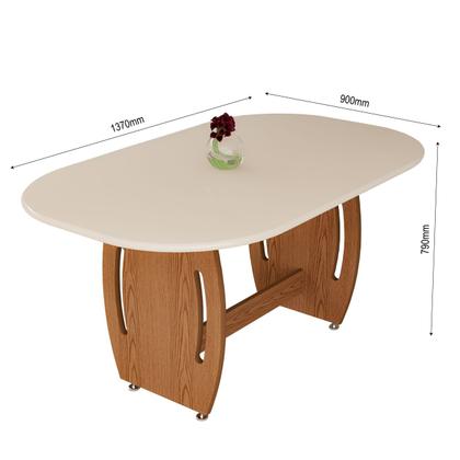 Imagem de Mesa Para Sala De Jantar Oval Para 6 Lugares Design Moderno E Sofisticado