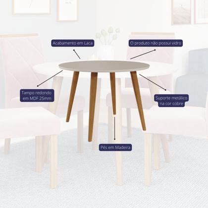 Imagem de Mesa para Sala de Jantar Redonda 4 Lugares 110cm Dani
